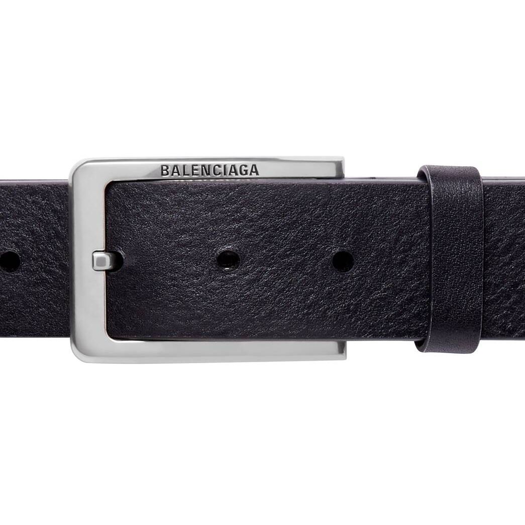 Men's Balenciaga Rectangle Buckle Belts Black | 6078WSQLT