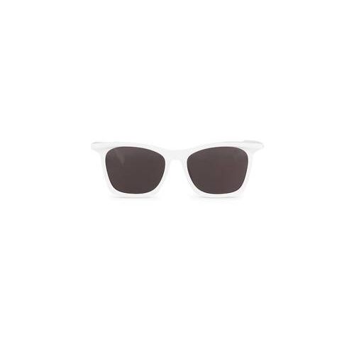 Men's Balenciaga Rim Rectangle Adjusted Fit Sunglasses White | 1859KLWHU