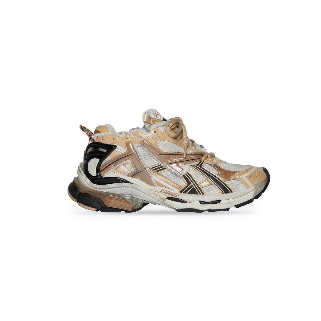 Men\'s Balenciaga Runner Sneakers Beige | 1479PKRQZ