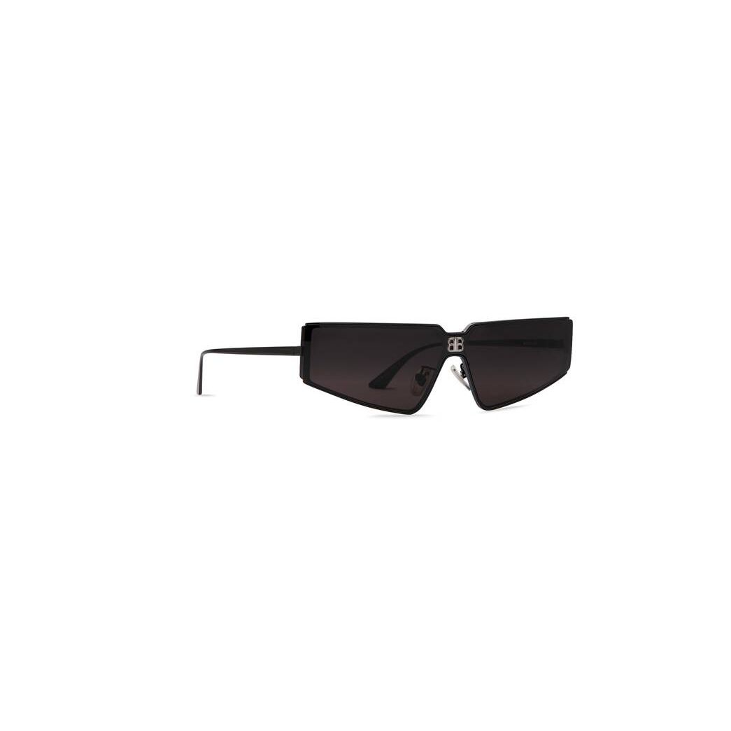 Men's Balenciaga Shield 2.0 Rectangle Sunglasses Black | 1685ZIUPF