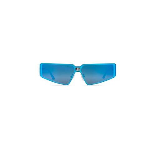 Men's Balenciaga Shield 2.0 Rectangle Sunglasses Indigo | 4250QKCDV