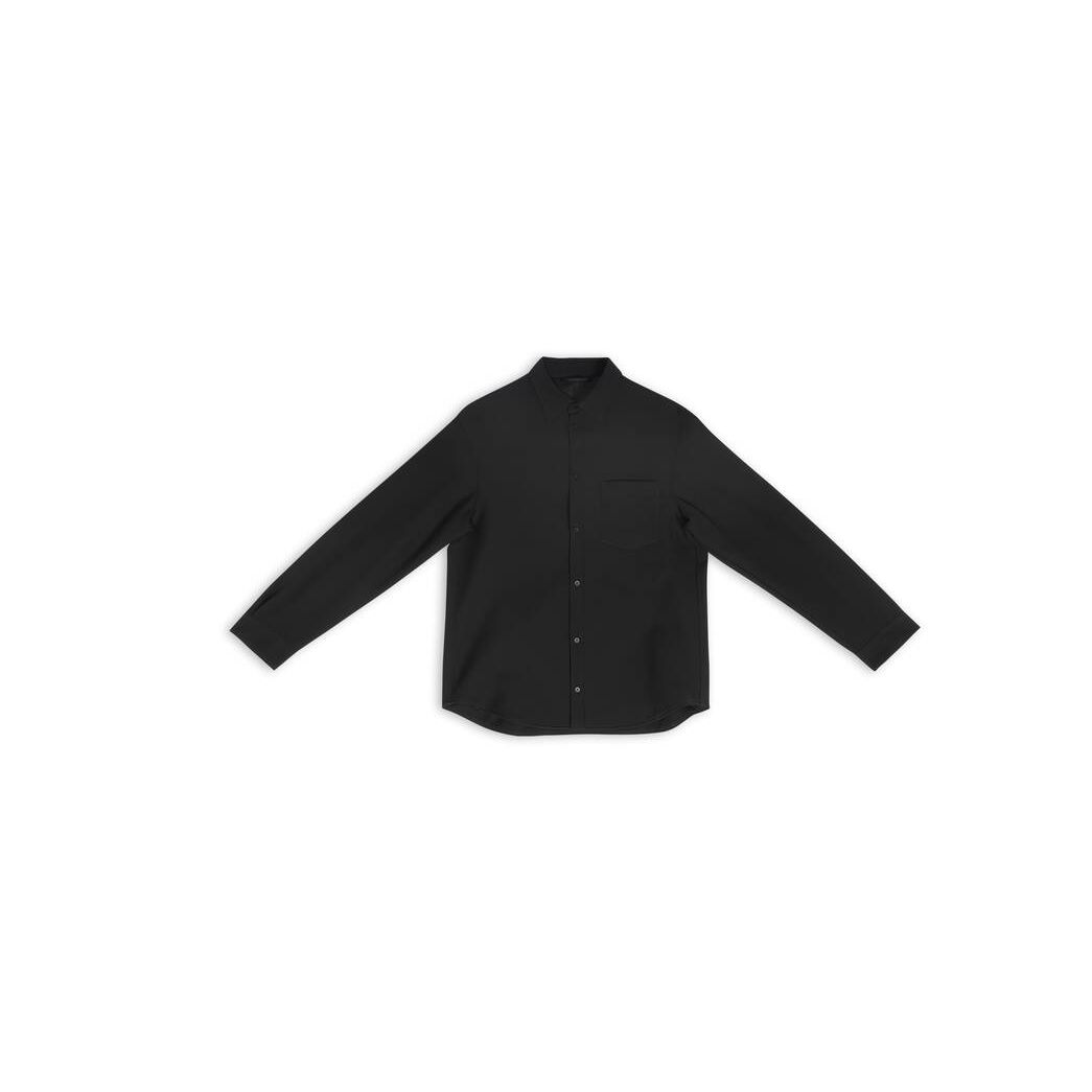 Men's Balenciaga Shirt Jackets Black | 9671LIUAD