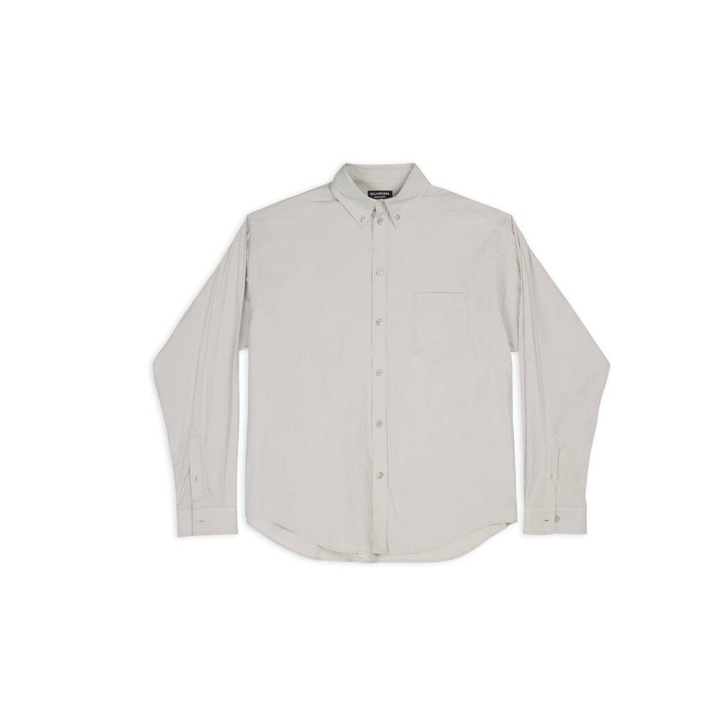 Men's Balenciaga Shirt Large Fit Shirts Grey | 9213BAEOG