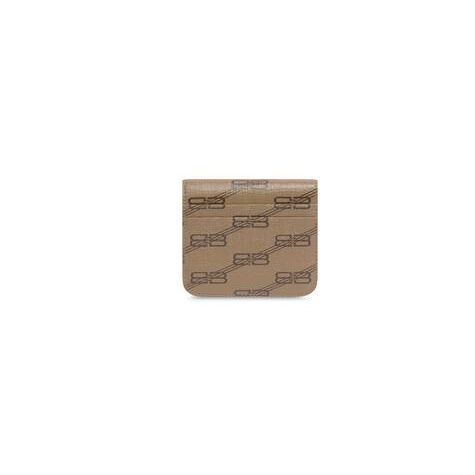 Men's Balenciaga Signature Flap Coin And Card Holder Bb Monogram Coated Canvas Wallets Beige | 2068OHGXM