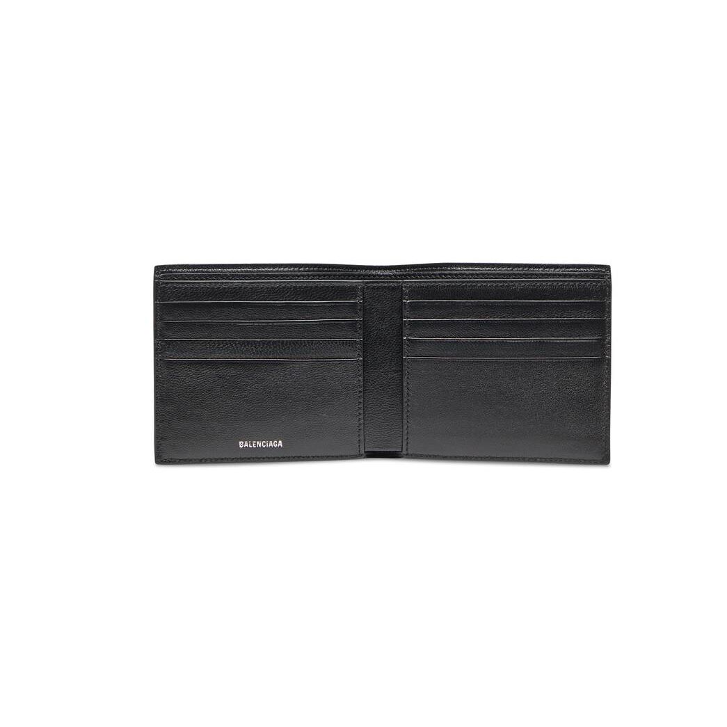 Men's Balenciaga Signature Square Folded Bb Monogram Coated Canvas Wallets Black | 9127XDUPH