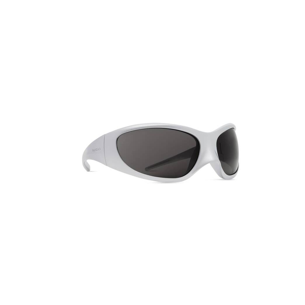 Men's Balenciaga Skin Xxl Cat Sunglasses Silver | 1630EQRAL