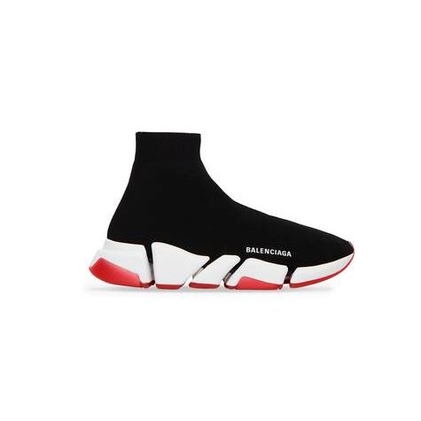 Men's Balenciaga Speed 2.0 Clear Sole Recycled Knit Sneakers Black | 7581UGXBF