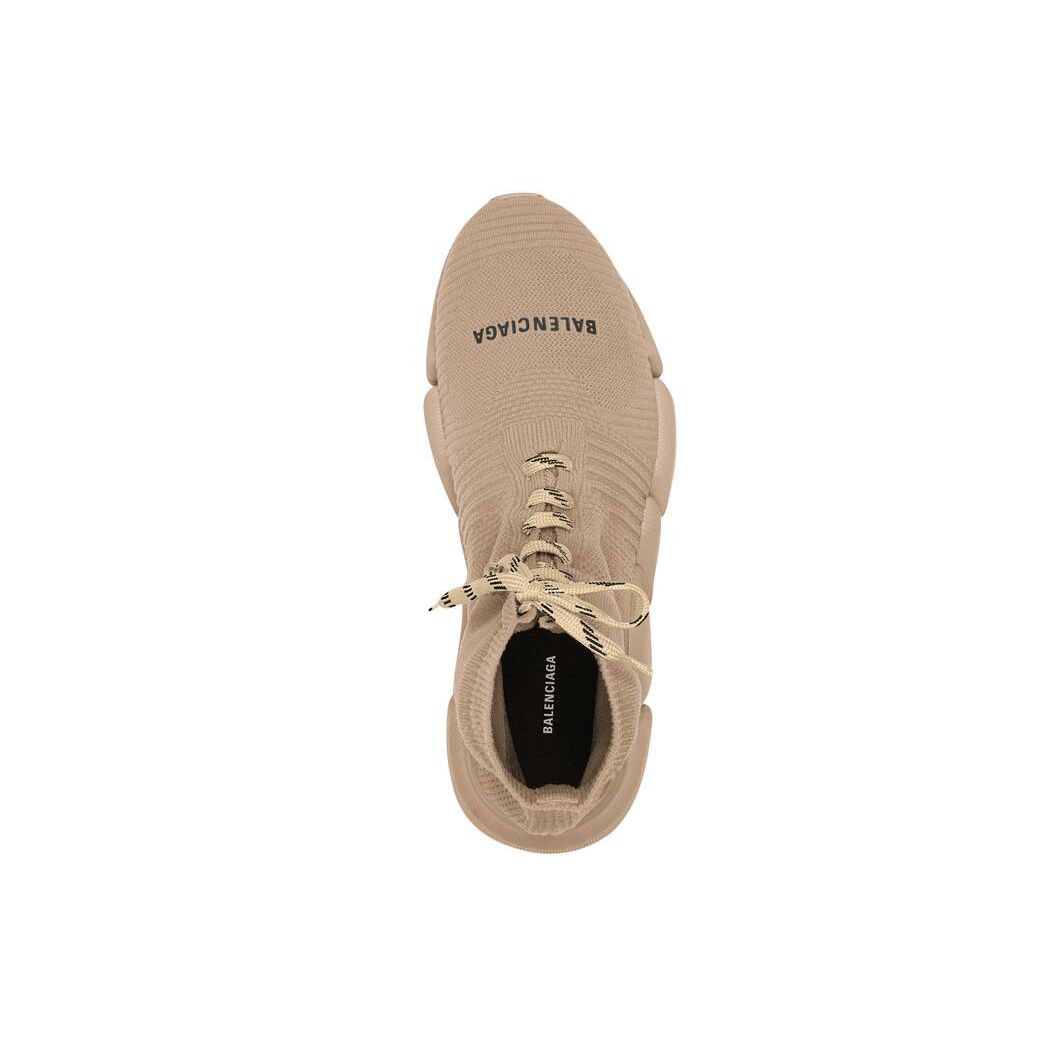 Men's Balenciaga Speed 2.0 Lace-up Recycled Knit Sneakers Beige | 3680MIBVU