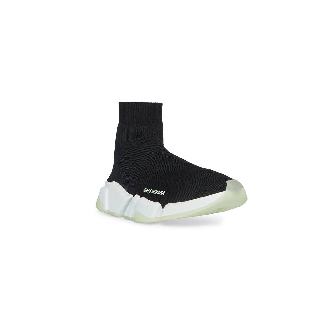 Men's Balenciaga Speed 2.0 Recycled Knit Glow The Sneakers Black | 2368IDPQR