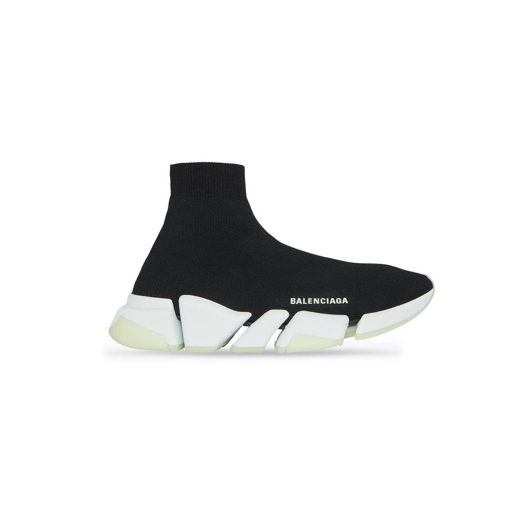 Men\'s Balenciaga Speed 2.0 Recycled Knit Glow The Sneakers Black | 2368IDPQR