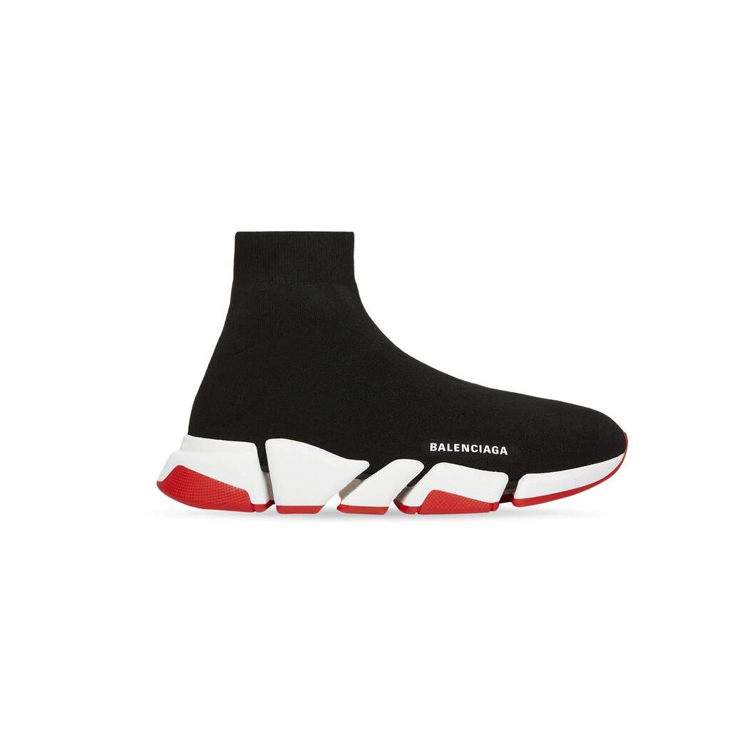 Men\'s Balenciaga Speed 2.0 Recycled Knit Sneakers Black / White | 5316AGWHC