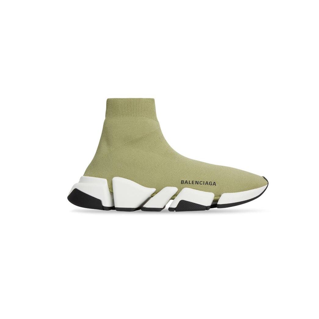 Men\'s Balenciaga Speed 2.0 Recycled Knit Sneakers Green | 5406TLZDW