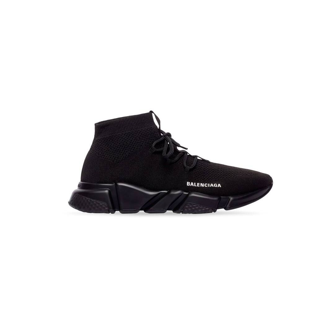 Men\'s Balenciaga Speed Lace-up Sneakers Black | 5098QVICM