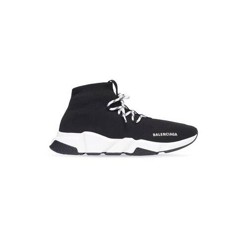 Men's Balenciaga Speed Lace-up Sneakers Black / White | 7190OVKJE