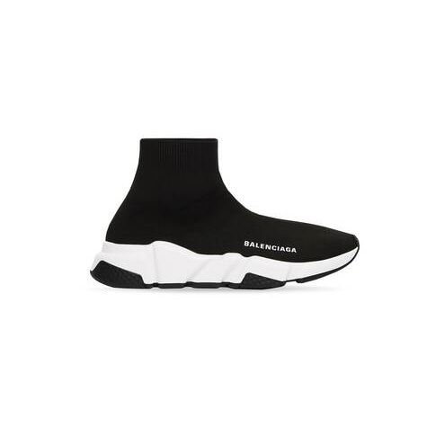 Men's Balenciaga Speed Recycled Knit Sneakers Black / White | 7823FXQGI