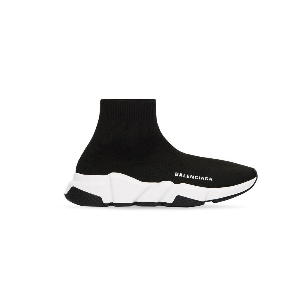 Men\'s Balenciaga Speed Recycled Knit Sneakers Black / White | 7823FXQGI