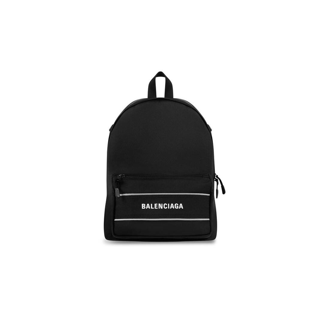 Men's Balenciaga Sport Crossbody Backpacks Black / White | 5901CWXPE