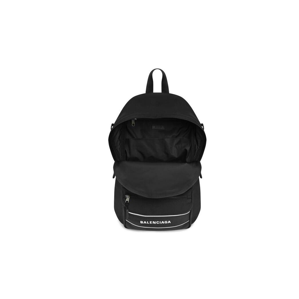 Men's Balenciaga Sport Crossbody Backpacks Black / White | 5901CWXPE