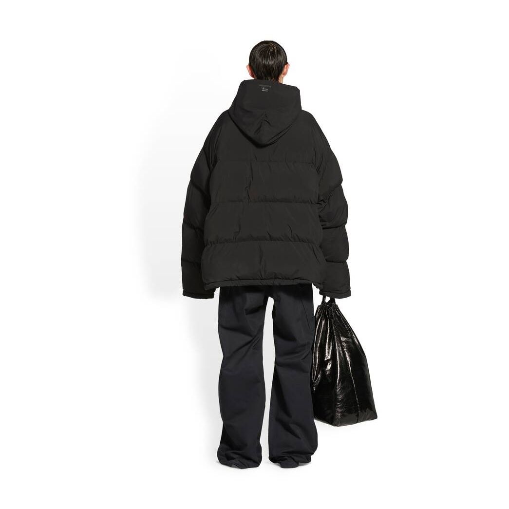 Men's Balenciaga Sporty B Pull-over Puffer Jackets Black | 1408GBHOT