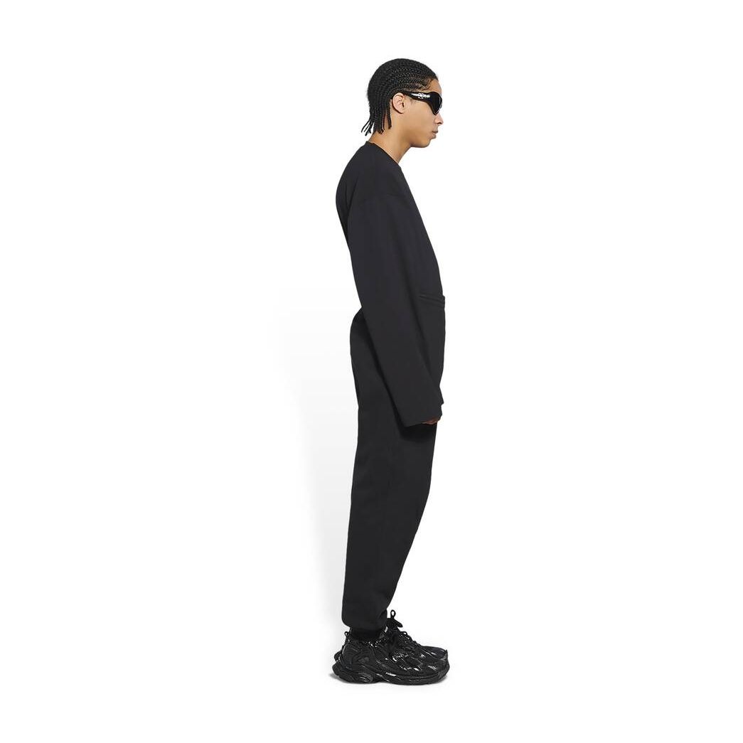 Men's Balenciaga Sporty B Stretch Knee Sweatpants Pants Black | 7064ULJCI