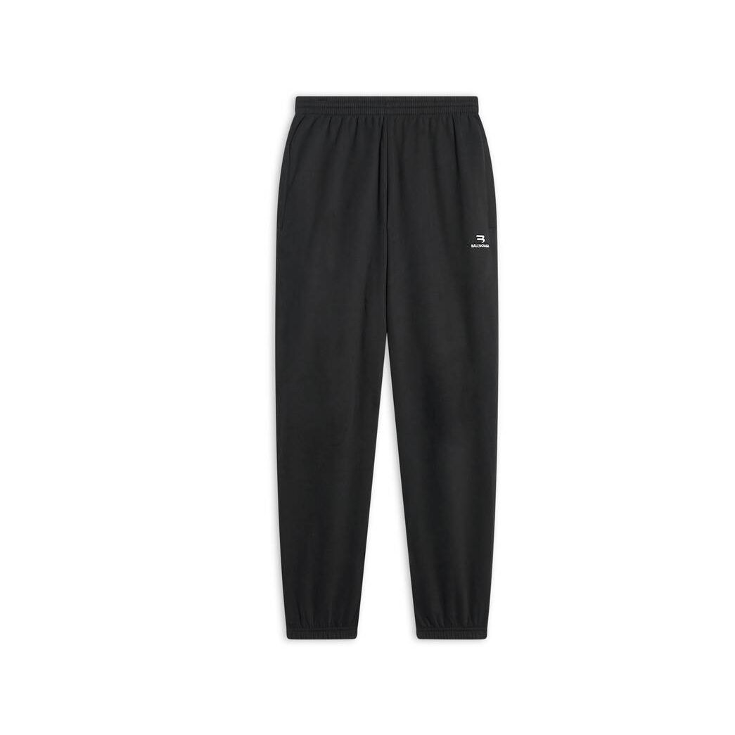 Men's Balenciaga Sporty B Stretch Knee Sweatpants Pants Black | 7064ULJCI