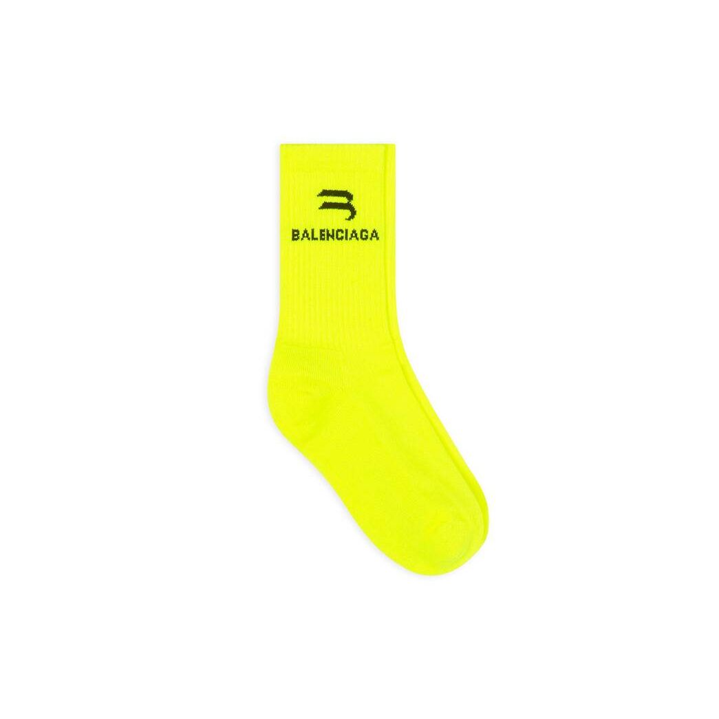 Men\'s Balenciaga Sporty B Tennis Socks Yellow | 9740XURYS