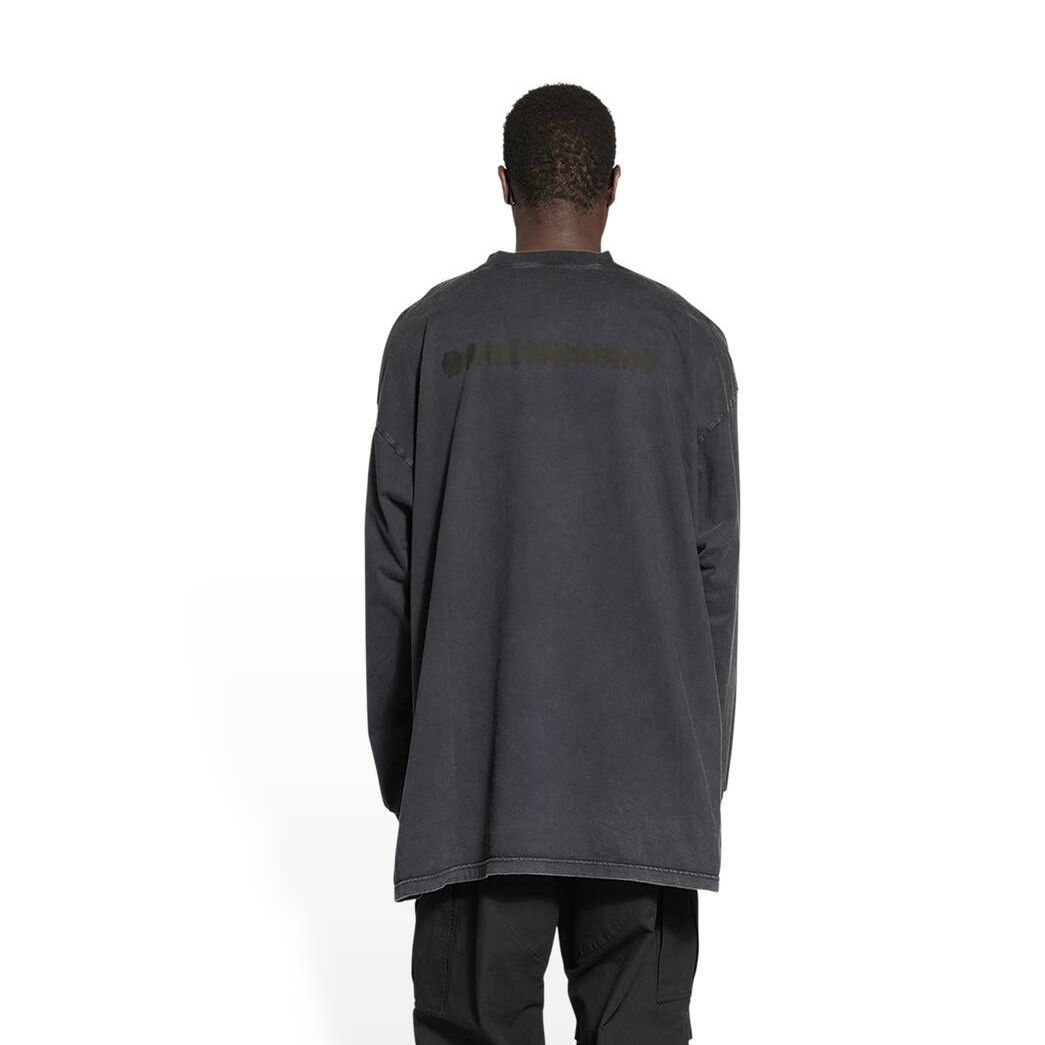 Men's Balenciaga Strike 1917 Long Sleeve T Shirts Black | 4038URVTE