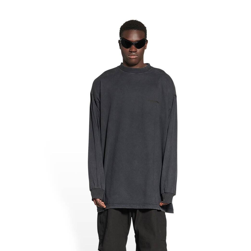 Men's Balenciaga Strike 1917 Long Sleeve T Shirts Black | 4038URVTE