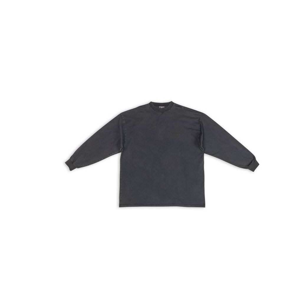 Men's Balenciaga Strike 1917 Long Sleeve T Shirts Black | 4038URVTE