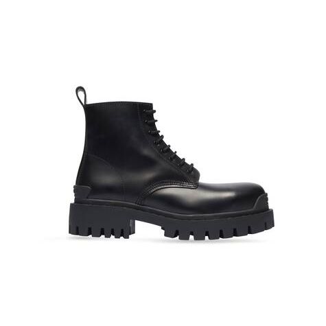 Men's Balenciaga Strike Lace Up Boots Black | 9162RGSKU