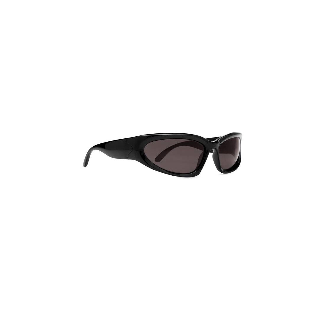 Men's Balenciaga Swift Oval Sunglasses Black | 5872FSZYL