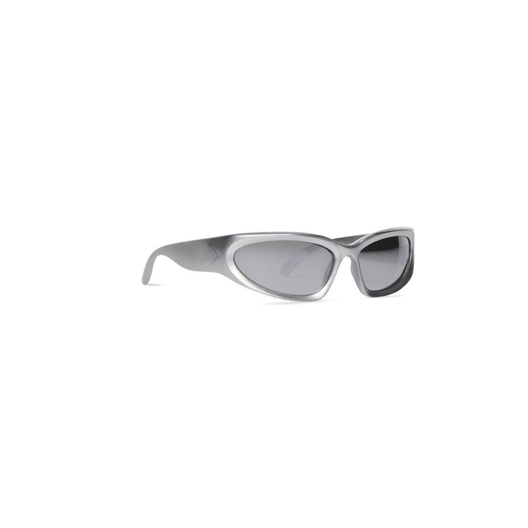 Men's Balenciaga Swift Oval Sunglasses Silver | 1670JDBGS