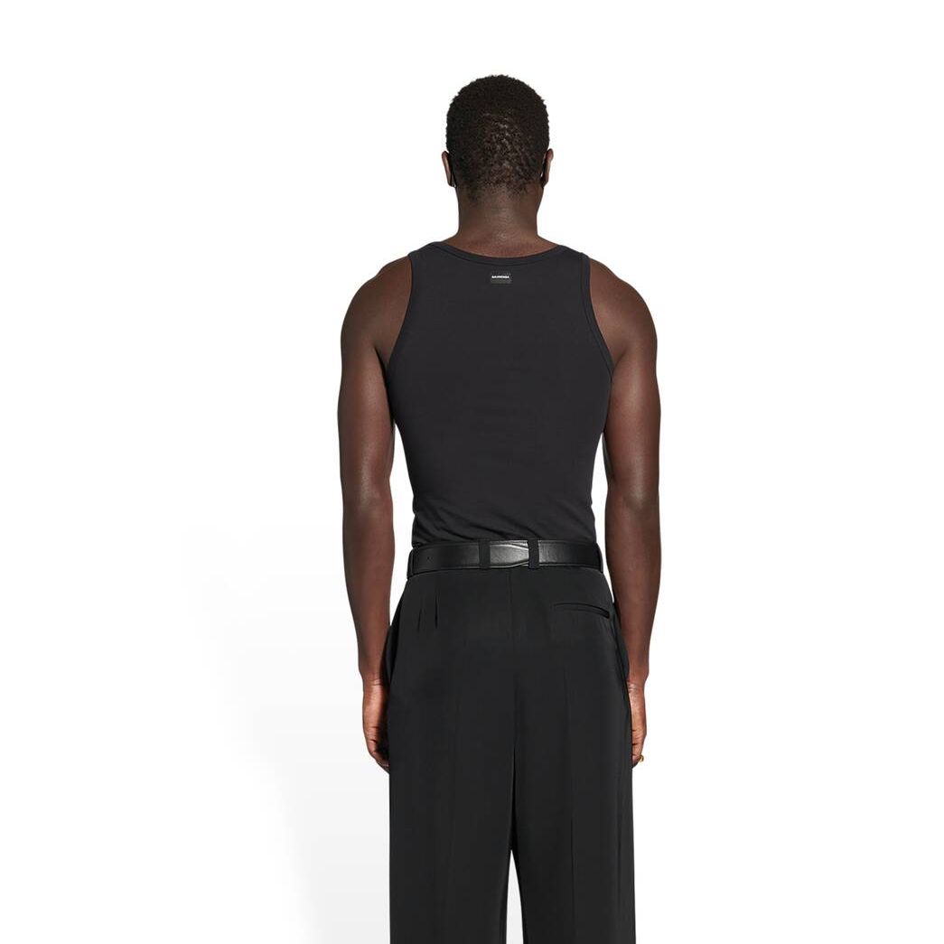 Men's Balenciaga Tank Top Shirts Black | 1623YZLIR