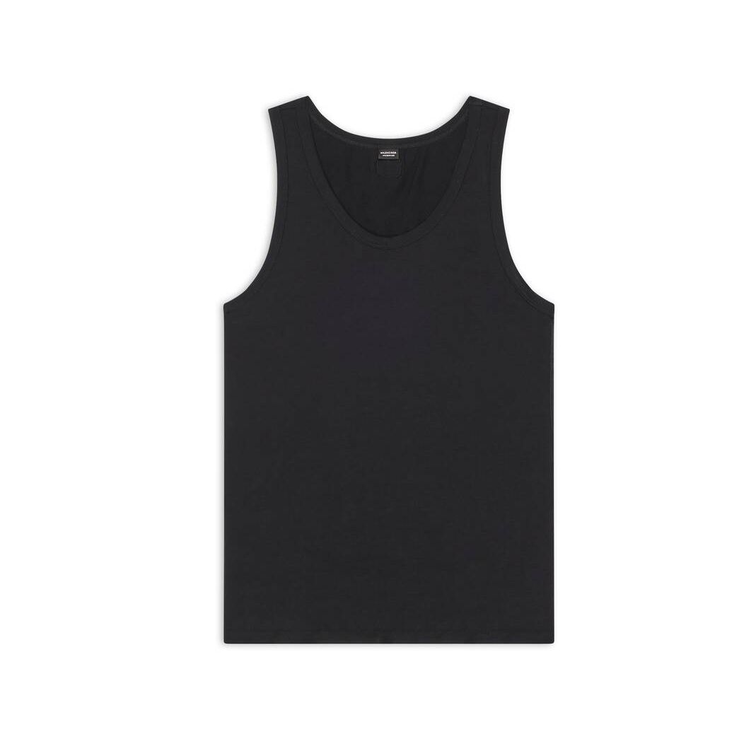 Men\'s Balenciaga Tank Top Shirts Black | 1623YZLIR