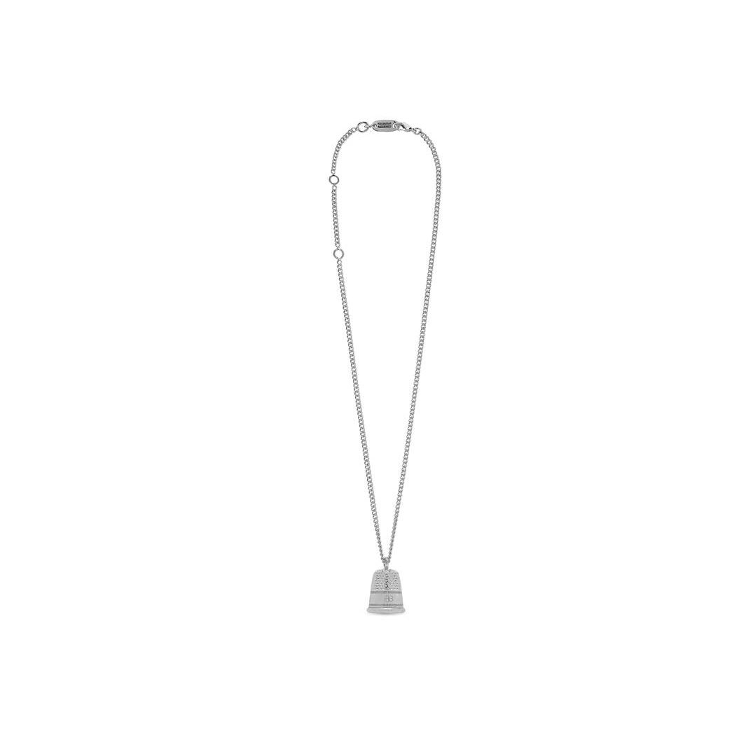 Men's Balenciaga Thimble Necklace Jewelry Silver | 4295DPZEI