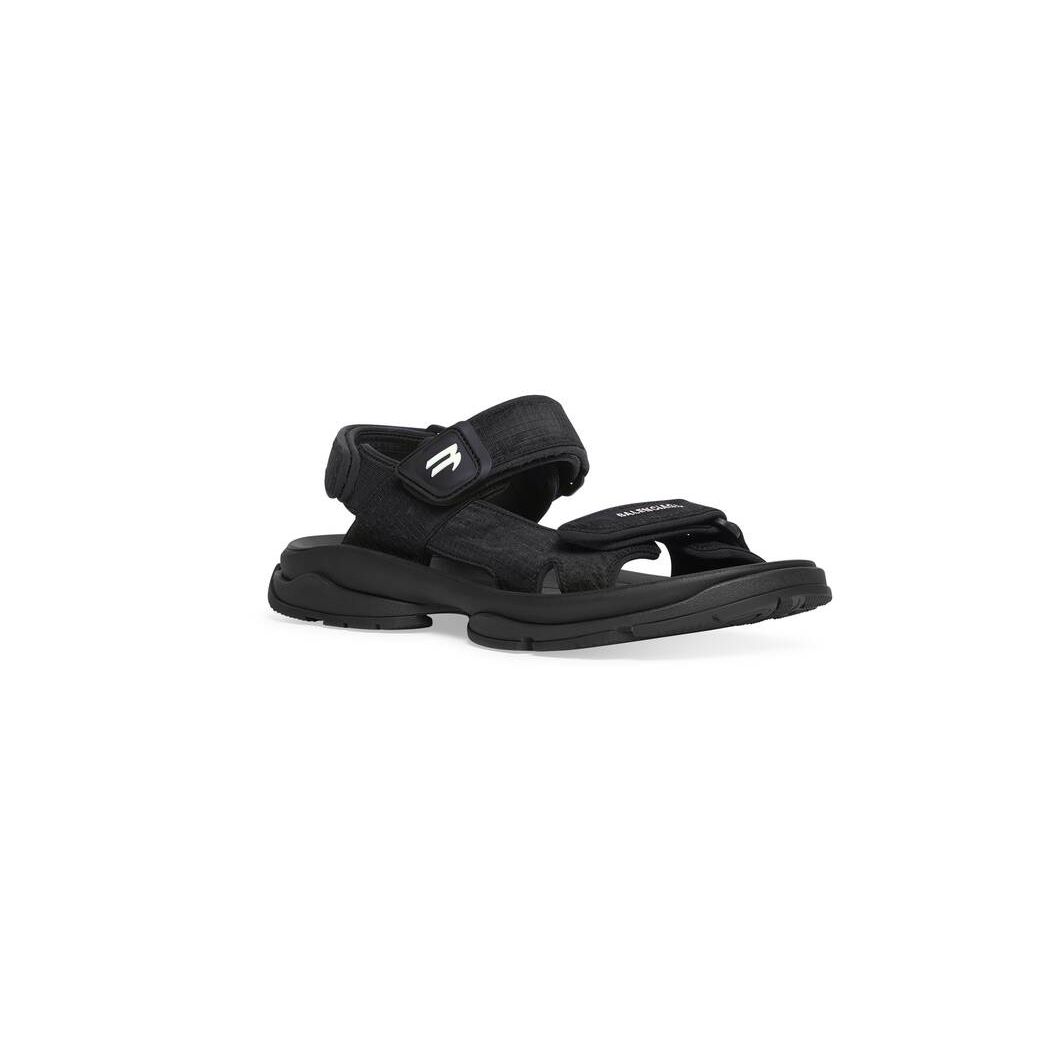 Men's Balenciaga Tourist Sandals Black | 5609BJXAY