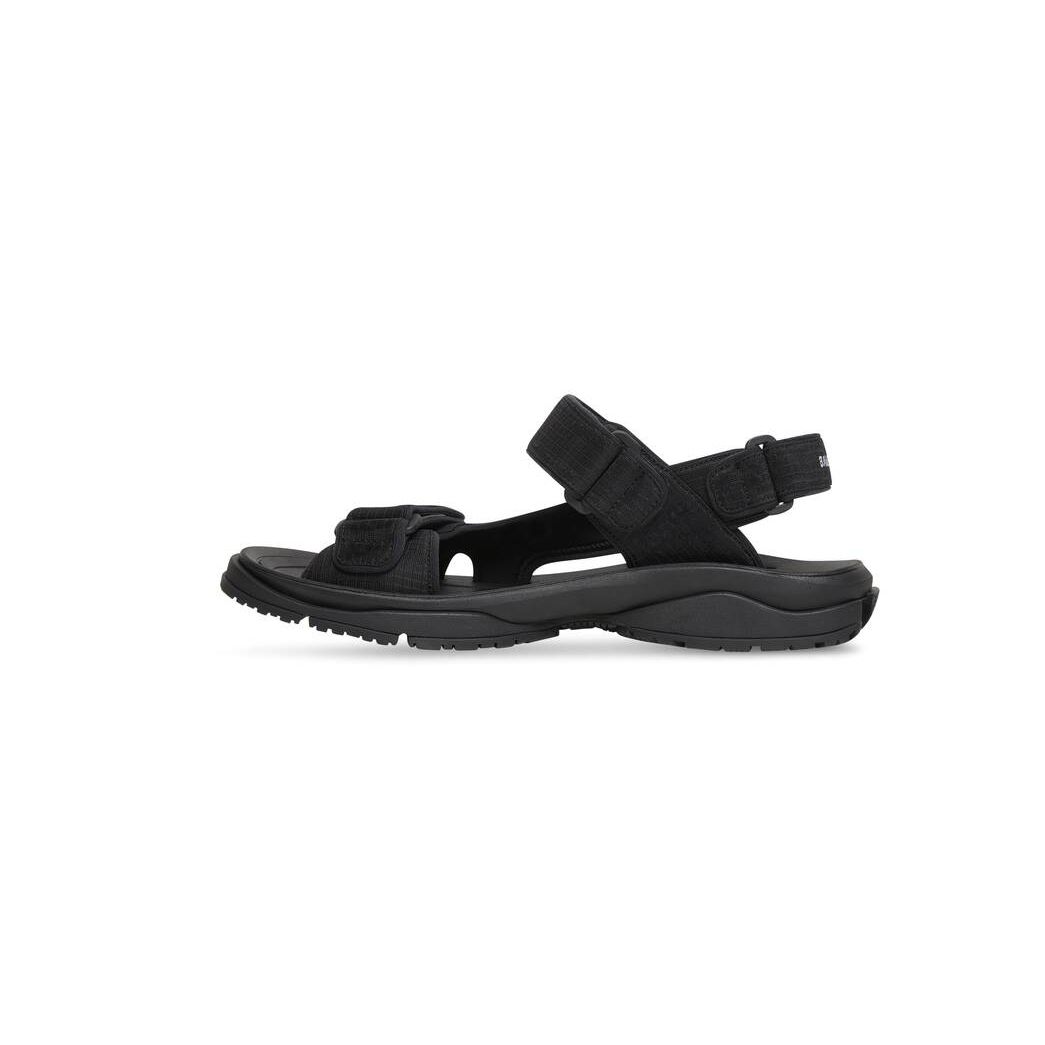 Men's Balenciaga Tourist Sandals Black | 5609BJXAY