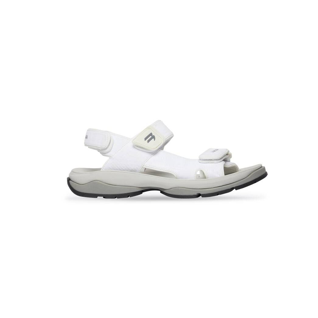 Men\'s Balenciaga Tourist Sandals White | 3016GBZXY