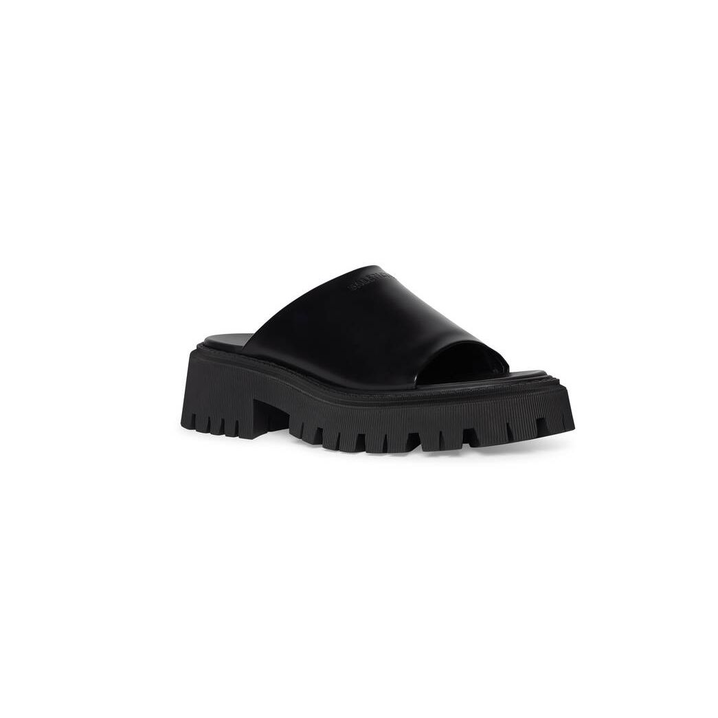 Men's Balenciaga Tractor 40mm Sandals Black | 9761BULYF