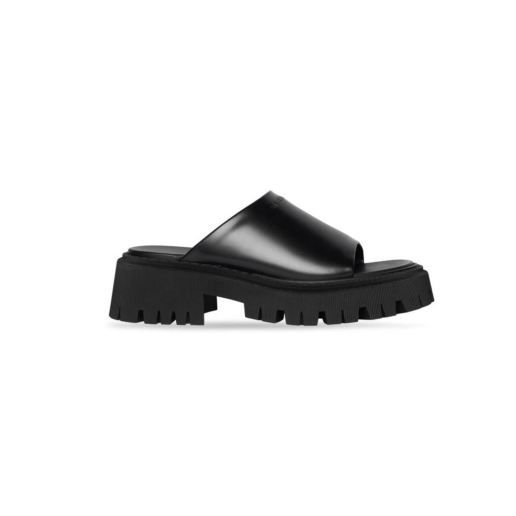 Men\'s Balenciaga Tractor 40mm Sandals Black | 9761BULYF