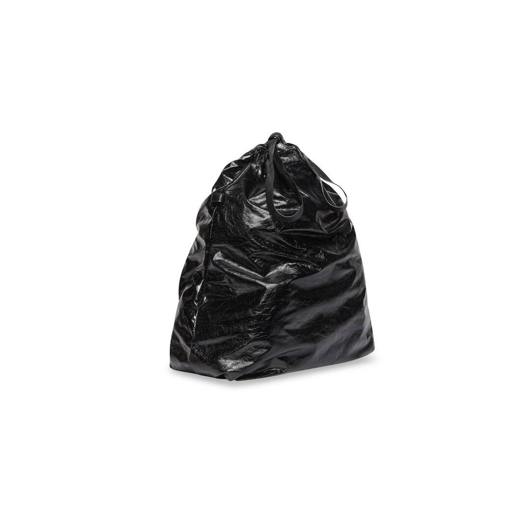 Men's Balenciaga Trash Bag Large Pouch Tote Bags Black | 0472GJQDY