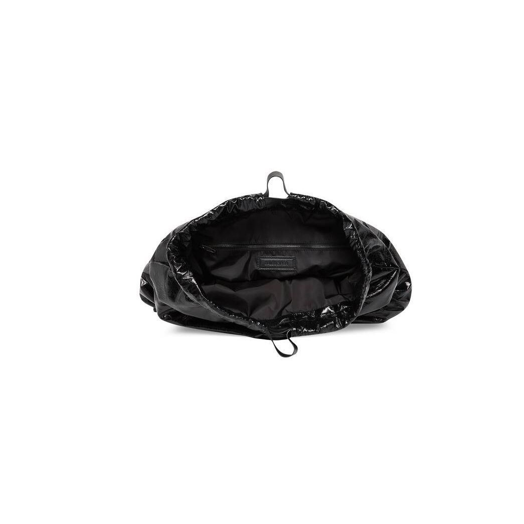 Men's Balenciaga Trash Bag Large Pouch Tote Bags Black | 0472GJQDY