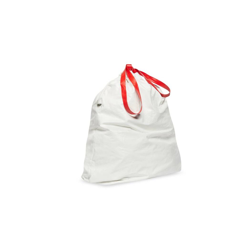 Men's Balenciaga Trash Bag Large Pouch Tote Bags White | 7452DJLUN