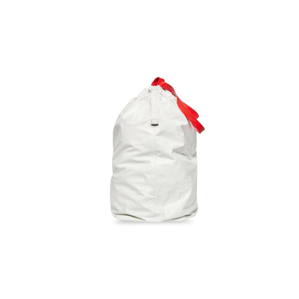 Men's Balenciaga Trash Bag Large Pouch Tote Bags White | 7452DJLUN