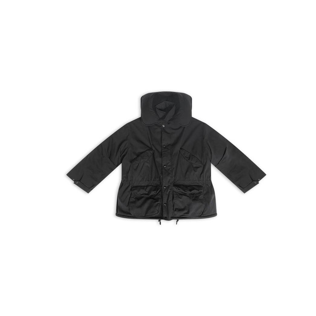 Men's Balenciaga Travel Parka Jackets Black | 9574JQCYS