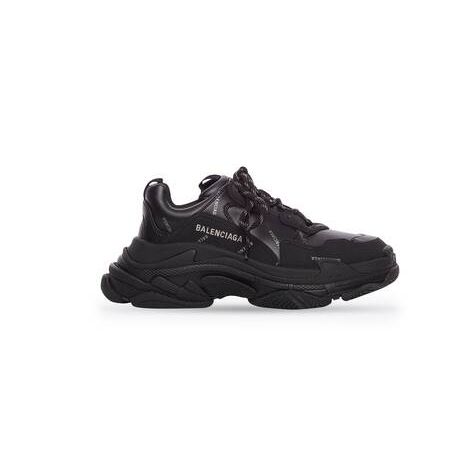 Men's Balenciaga Triple S Allover Logo Sneakers Black | 6289QVYHN