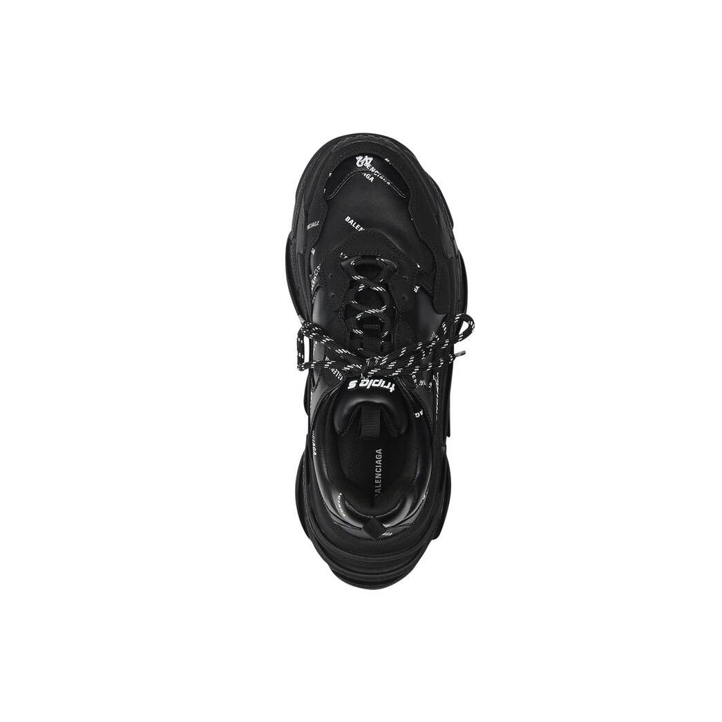 Men's Balenciaga Triple S Allover Logo Sneakers Black | 9568CDIXH