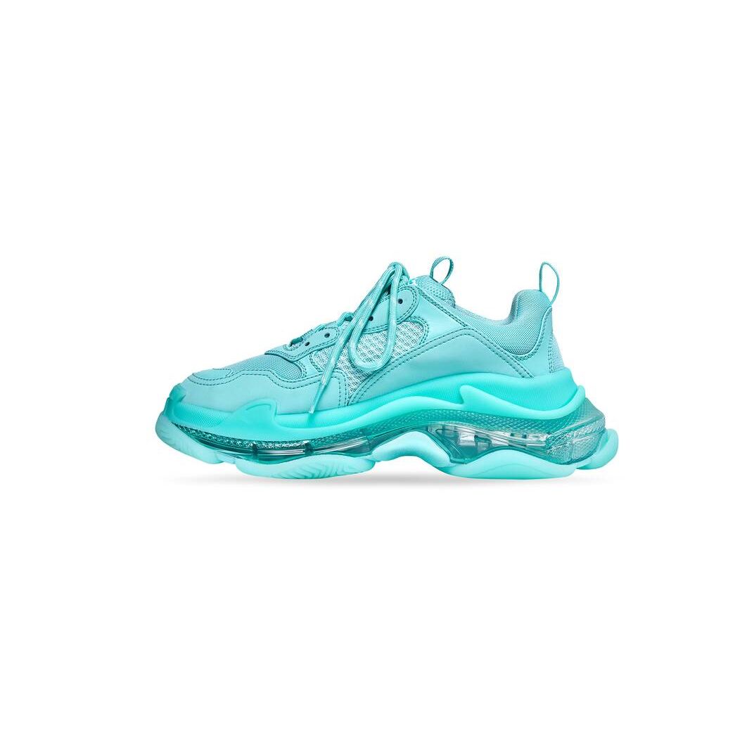 Men's Balenciaga Triple S Clear Sole Sneakers Turquoise | 3798HMEBU