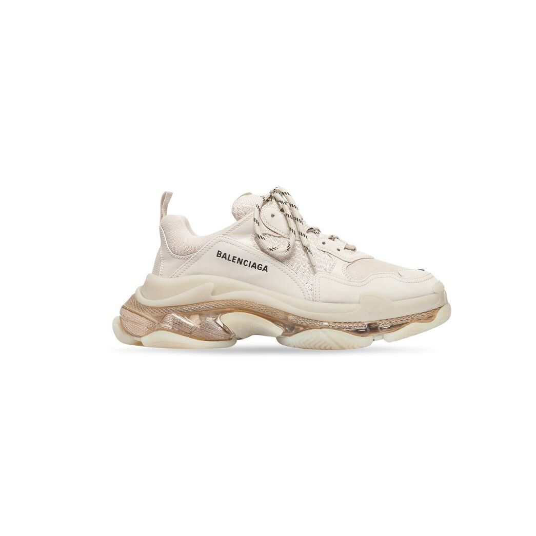 Men\'s Balenciaga Triple S Clear Sole Sneakers White | 4367KVHNW