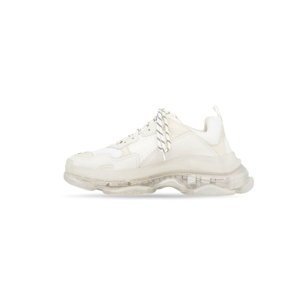 Men's Balenciaga Triple S Clear Sole Sneakers White | 8372KOLEJ